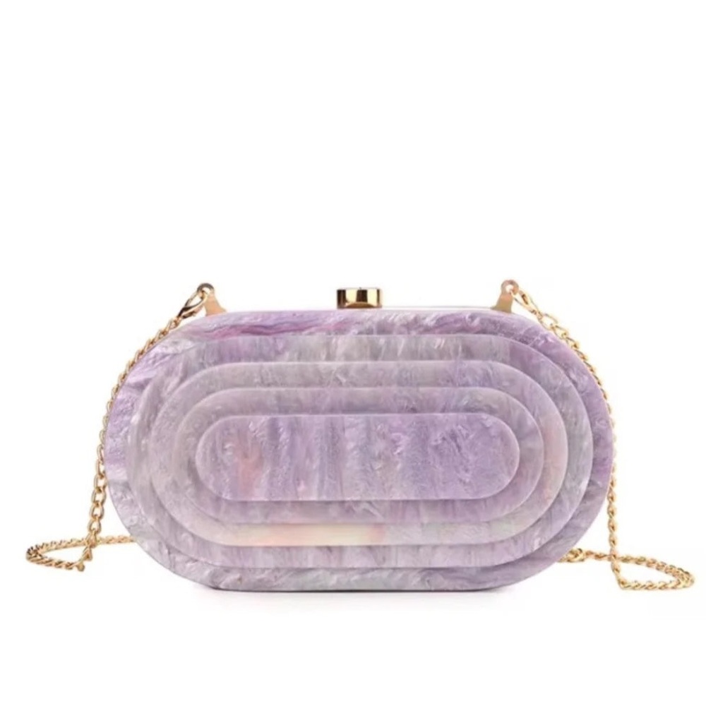 New Lavender Glitter Acrylic Clutch